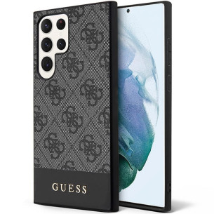 Гръб Guess PU 4G Stripe Case за Samsung Galaxy S24 Ultra - Сив