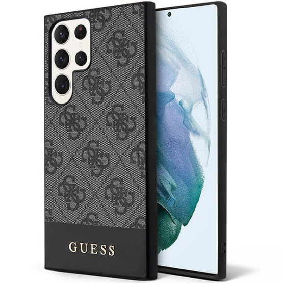 Гръб Guess PU 4G Stripe Case за Samsung Galaxy S24 Ultra - Сив