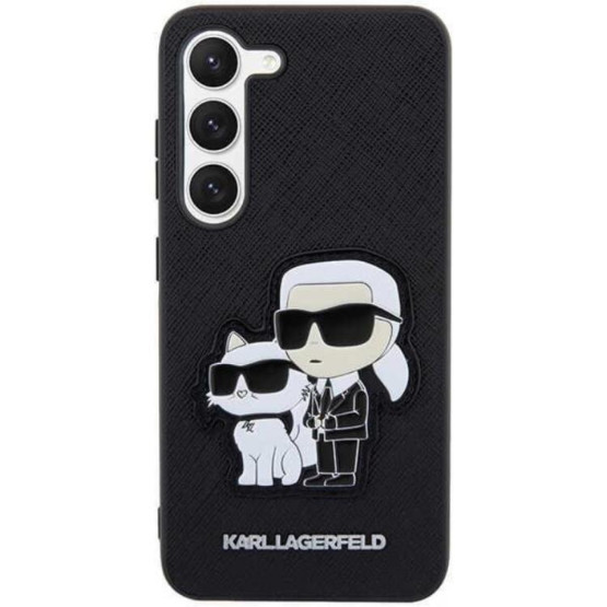 Гръб Karl Lagerfeld Saffiano Karl and Choupette за Samsung Galaxy S23 Plus - Черен