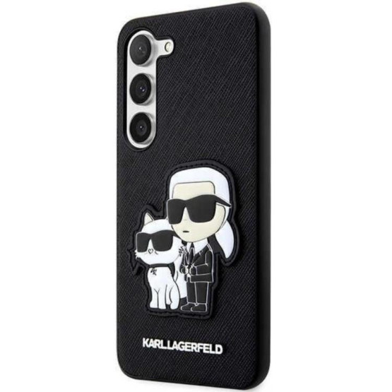 Гръб Karl Lagerfeld Saffiano Karl and Choupette за Samsung Galaxy S23 Plus - Черен