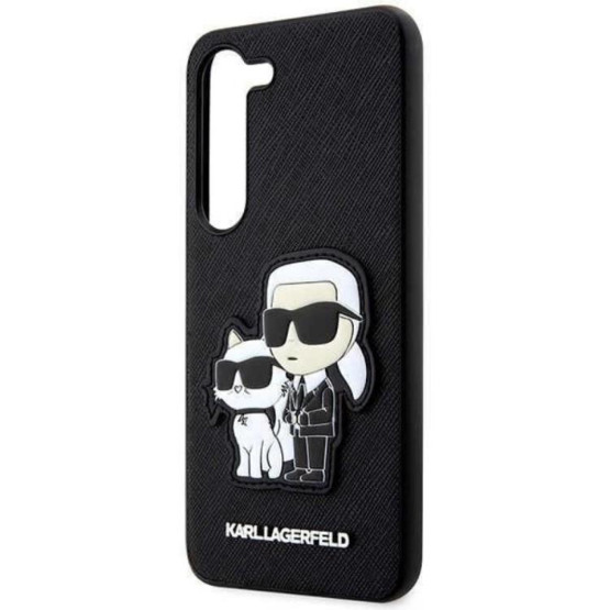 Гръб Karl Lagerfeld Saffiano Karl and Choupette за Samsung Galaxy S23 Plus - Черен