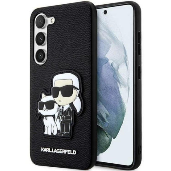 Гръб Karl Lagerfeld Saffiano Karl and Choupette за Samsung Galaxy S23 Plus - Черен