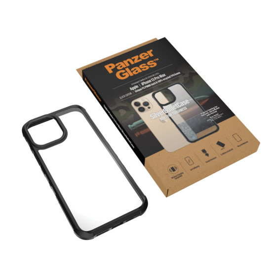 Гръб PanzerGlass SilverBulletCase за Iphone 13 Pro Max - Черна рамка