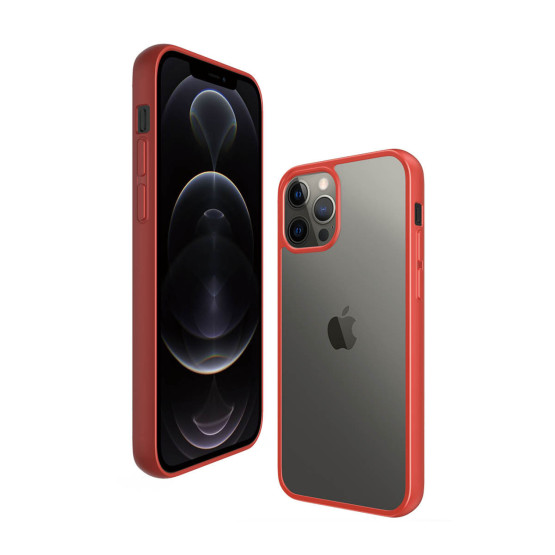 Гръб PanzerGlass за IPhone 12 Pro Max, ClearCase - Червена рамка