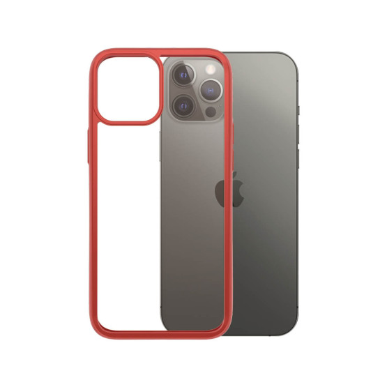 Гръб PanzerGlass за IPhone 12 Pro Max, ClearCase - Червена рамка