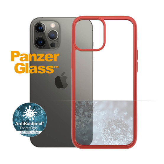 Гръб PanzerGlass за IPhone 12 Pro Max, ClearCase - Червена рамка