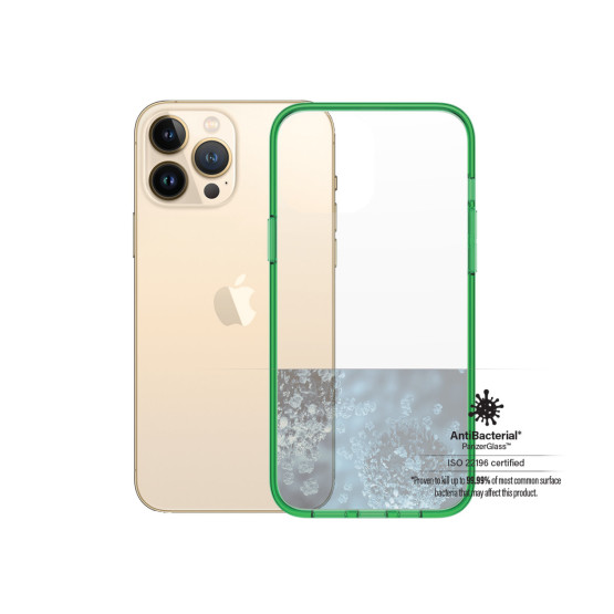 Гръб PanzerGlass за IPhone 13 Pro Max, ClearCase - Зелена рамка