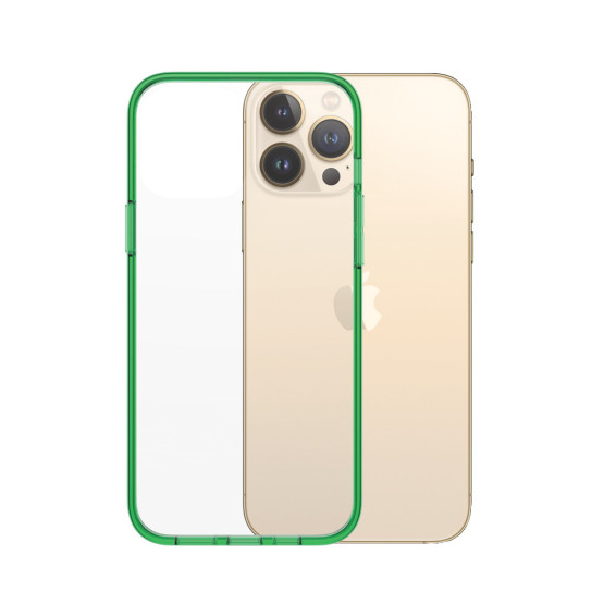Гръб PanzerGlass за IPhone 13 Pro Max, ClearCase - Зелена рамка