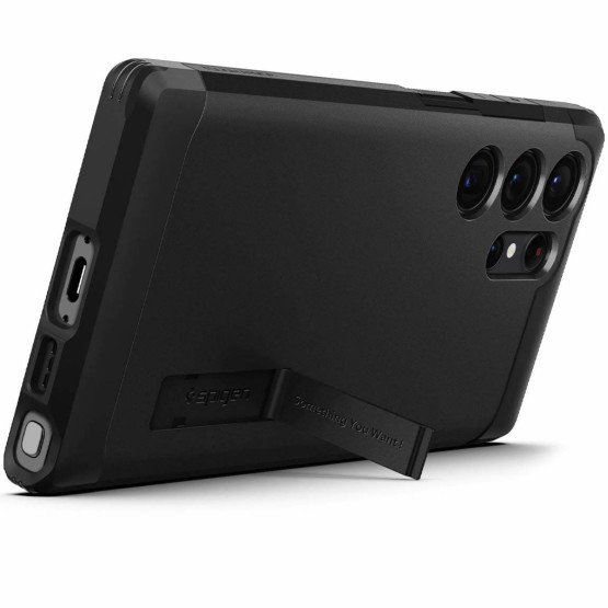 Гръб Spigen Tough Armor за Samsung Galaxy S23 Ultra - Черен