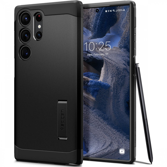 Гръб Spigen Tough Armor за Samsung Galaxy S23 Ultra - Черен