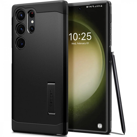 Гръб Spigen Tough Armor за Samsung Galaxy S23 Ultra - Черен