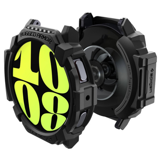 Удароустойчив протектор Spigen Rugged Armor за Samsung Galaxy Watch7 44mm - Черен