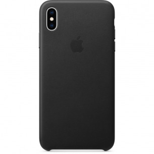 Гръб Apple Leather Cover за iPhone XS Max - Черен, MRWT2ZM/A