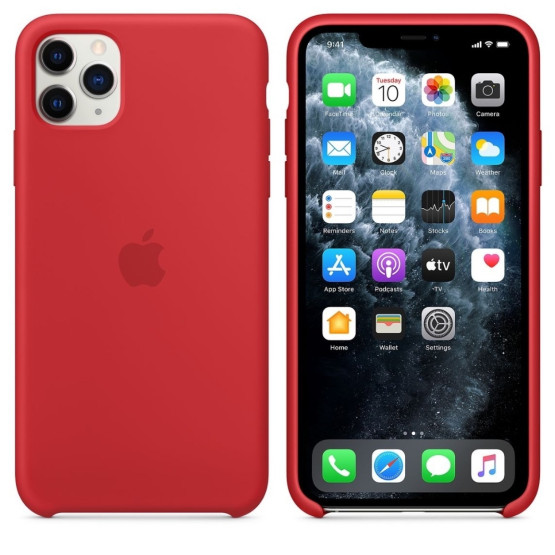 Гръб Apple Silicone Cover за iPhone 11 Pro - Червен, MWYH2ZM/A