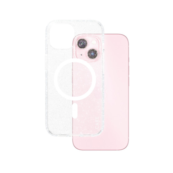 Гръб CARE by PanzerGlass за iPhone 15, Flagship Case Star Lit w. White MagSafe