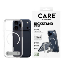 Гръб Care by PanzerGlass за iPhone 17 Pro, Feature Case Transparent w. Kickstand and MagSafe