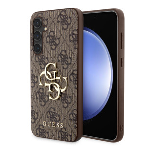 Гръб Guess PU 4G Metal Logo Case за Samsung Galaxy S23 FE - Кафяв