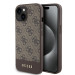 Гръб Guess PU 4G Stripe MagSafe Case за iPhone 15 - Кафяв