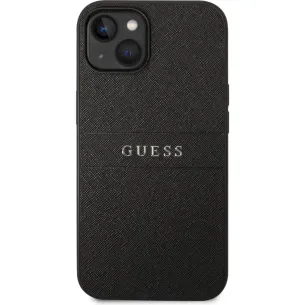 Гръб Guess PU Leather Saffiano Case за iPhone 14 Plus - Черен
