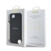 Гръб Guess за iPhone 16E, PU, Grained, 4G Metal Logo, Черен