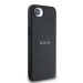 Гръб Guess за iPhone 16E, PU, Grained, 4G Metal Logo, Черен