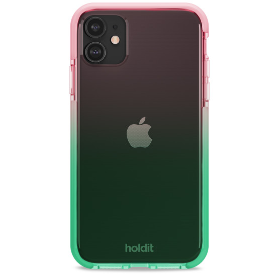 Гръб Holdit Seethru Case за iPhone 11/XR - Grass green/Bright Pink