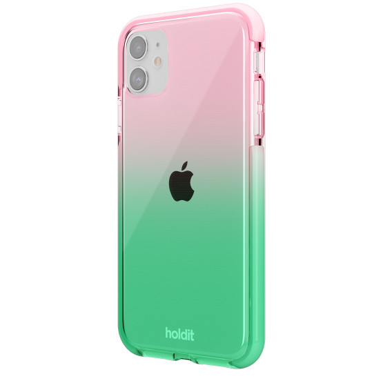 Гръб Holdit Seethru Case за iPhone 11/XR - Grass green/Bright Pink
