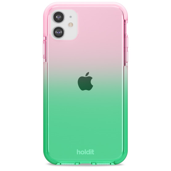 Гръб Holdit Seethru Case за iPhone 11/XR - Grass green/Bright Pink