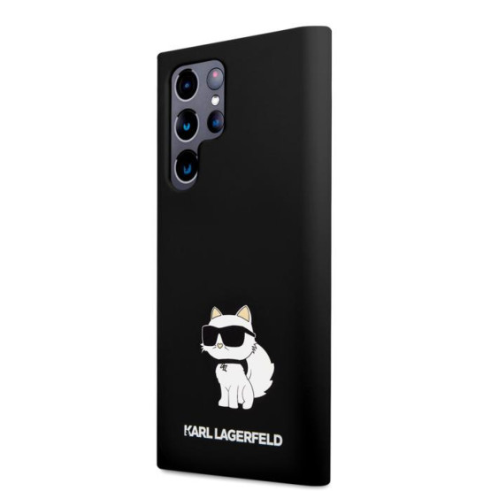 Гръб Karl Lagerfeld Liquid Silicone Choupette NFT Case за Samsung Galaxy S23 Ultra - Черен