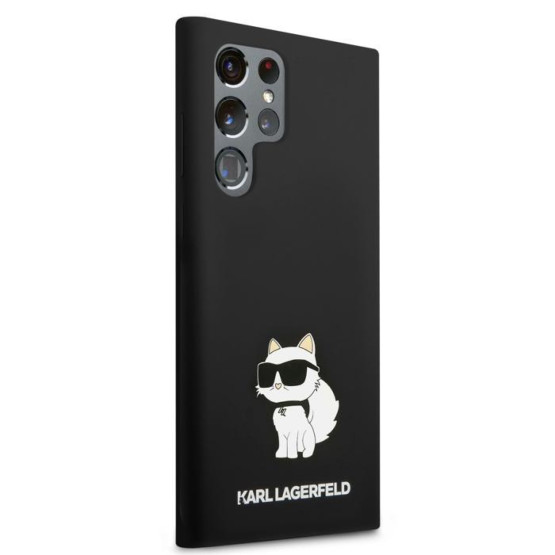 Гръб Karl Lagerfeld Liquid Silicone Choupette NFT Case за Samsung Galaxy S23 Ultra - Черен