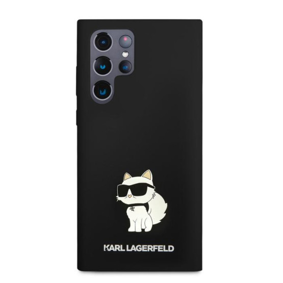 Гръб Karl Lagerfeld Liquid Silicone Choupette NFT Case за Samsung Galaxy S23 Ultra - Черен