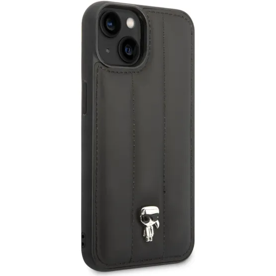 Гръб Karl Lagerfeld Quilted Puffy Ikonik Logo Case за iPhone 14 Plus - Черен
