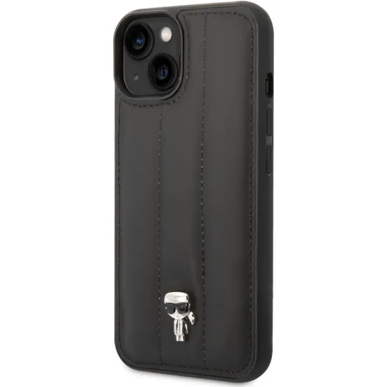 Гръб Karl Lagerfeld Quilted Puffy Ikonik Logo Case за iPhone 14 Plus - Черен