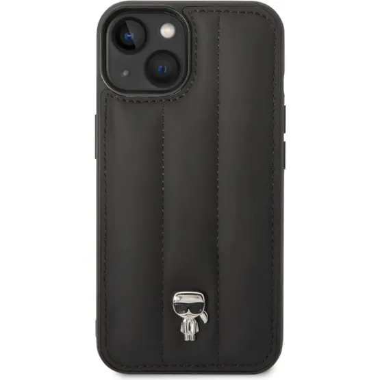 Гръб Karl Lagerfeld Quilted Puffy Ikonik Logo Case за iPhone 14 Plus - Черен