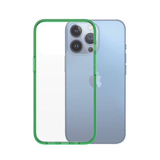 Гръб PanzerGlass за IPhone 13 Pro, ClearCase - Зелена рамка