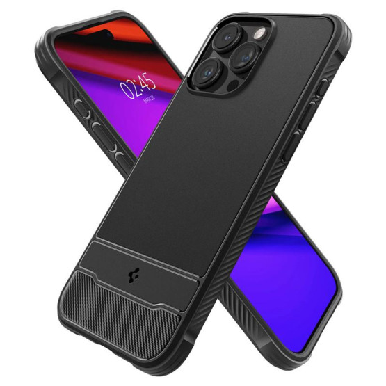 Гръб Spigen Rugged Armor MagSafe за iPhone 15 Pro Max - Черен