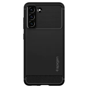 Гръб Spigen Rugged Armor за Samsung Galaxy S21 FE - Черен