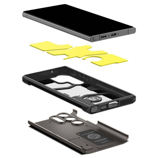 Гръб Spigen Tough Armor за Samsung Galaxy S23 Ultra - Черен металик