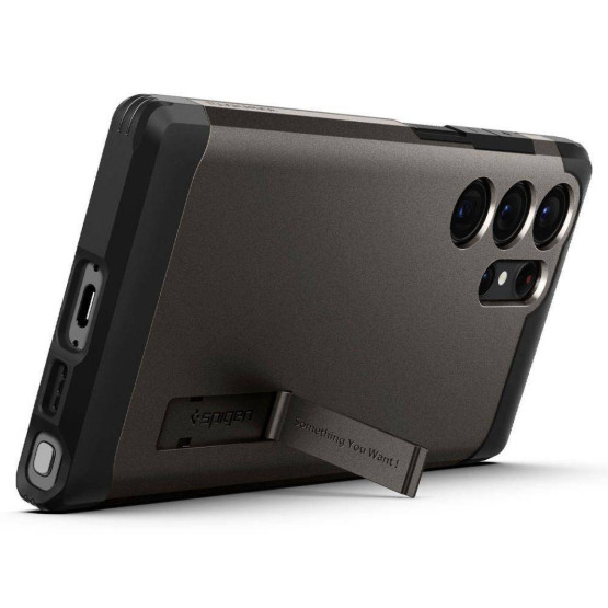 Гръб Spigen Tough Armor за Samsung Galaxy S23 Ultra - Черен металик