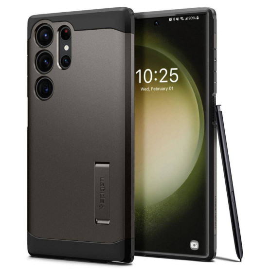 Гръб Spigen Tough Armor за Samsung Galaxy S23 Ultra - Черен металик