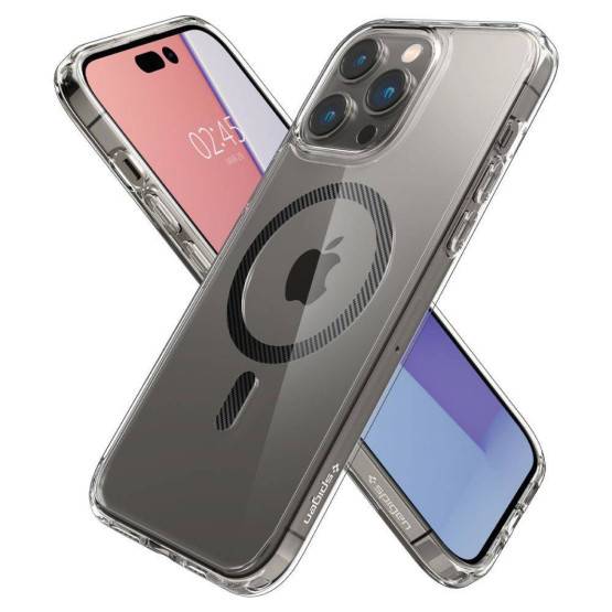 Гръб Spigen Ultra Hybrid MagFit за iPhone 14 Pro - Прозрачен/Карбон