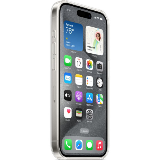 Оригинален гръб Apple Clear MagSafe Cover за iPhone 15 Pro - Прозрачен, MT223ZM/A
