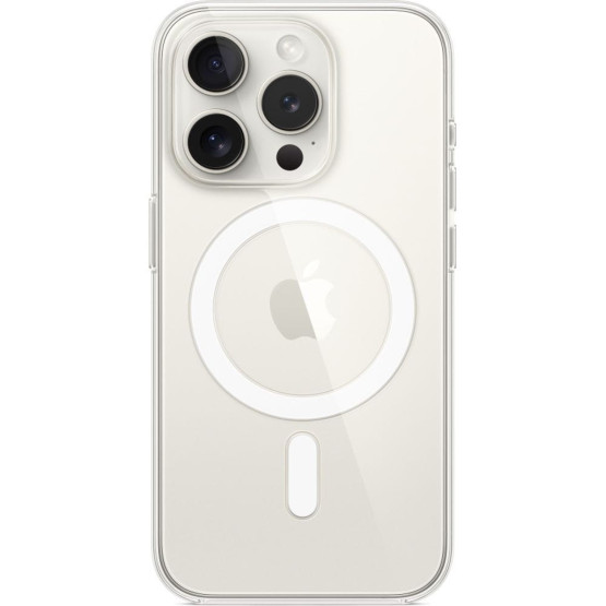 Оригинален гръб Apple Clear MagSafe Cover за iPhone 15 Pro - Прозрачен, MT223ZM/A