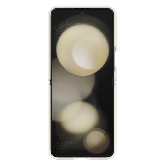 Оригинален гръб Samsung Leather Cover за Galaxy Z Flip 5 - Cream, EF-VF731PUE