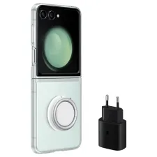 Оригинален гръб Samsung Starter Pack за Galaxy Z Flip 5 - Прозрачен, EF-XF73KKTE