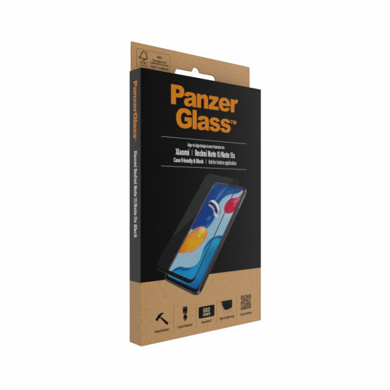 Стъклен протектор PanzerGlass за Xiaomi Redmi Note 11/11s/12s CaseFriendly - Черен
