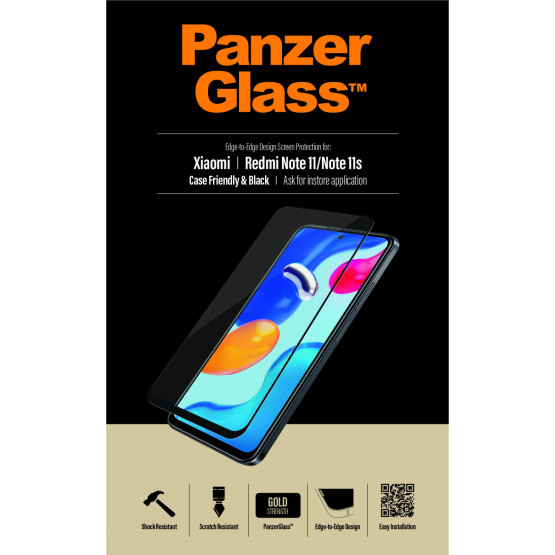 Стъклен протектор PanzerGlass за Xiaomi Redmi Note 11/11s/12s CaseFriendly - Черен