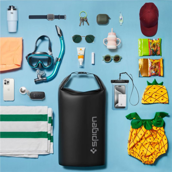 Водоустойчва раница с калъф Spigen Aqua Shield WaterProof Dry Bag 30L + 3L, Черен