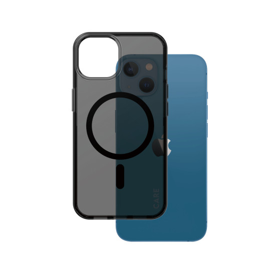 Гръб CARE by PanzerGlass за iPhone 14/13, Flagship, Smokey, Black MagSafe