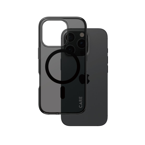 Гръб CARE by PanzerGlass за iPhone 16 Pro, Flagship, Smokey, Urban Combat, Black MagSafe